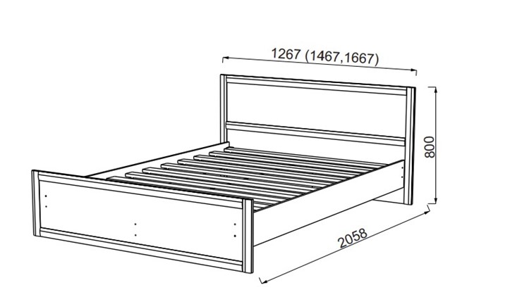 Кровать в спальню Камелия, 1600, шимо светлый/белый кожзам в Энгельсе - изображение 1