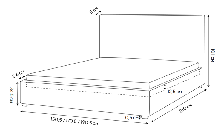 Кровать Mono 140х200, Велюр (Monopoly Миндаль (111)) в Саратове - изображение 1