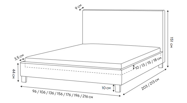 Кровать спальная Rhomby 160х200, Рогожка (Тетра Бежевый) в Энгельсе - изображение 1