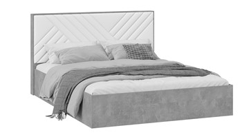 Двуспальная кровать с подъемным механизмом Хилтон Тип 1 без заглушины (Ателье светлый/Белый) в Саратове