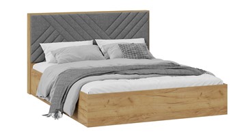 Кровать 2-спальная с подъемным механизмом Хилтон Тип 1 с заглушиной (Дуб Крафт золотойВелюр Серый) в Саратове