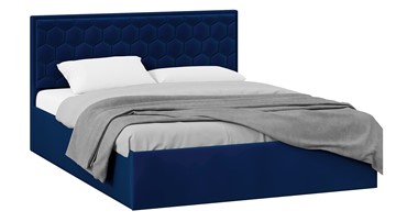 Кровать двуспальная с подъемным механизмом Порто (Велюр Confetti Blue) без заглушины в Саратове