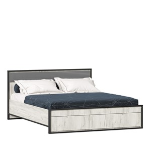 Спальная кровать Техно 1600 (С основанием) Дуб крафт белый/Серый шифер 678.140 в Саратове