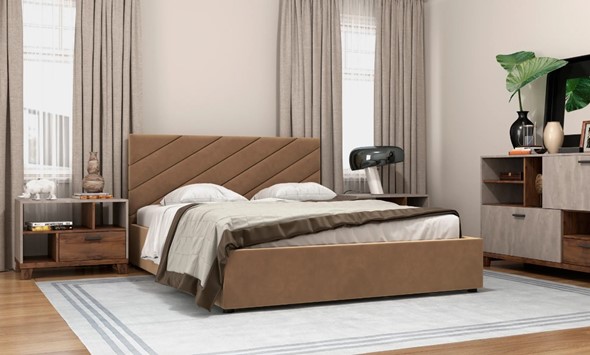 Кровать Юта 160х200 (вариант 3) с подъёмным механизмом в Саратове - изображение