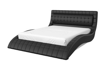 Кровать спальная Виргиния 160х200 (кожзам черный) с основанием в Саратове