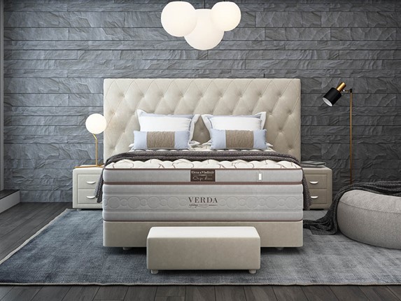 Спальная кровать Luxe/Podium M 160х200, Флок (Велсофт Бежевый) в Саратове - изображение