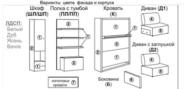 Кровать-трансформер Smart (ШЛ+К 1400), шкаф левый в Саратове - предосмотр 2