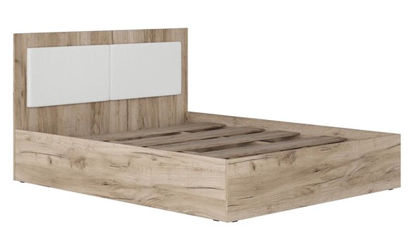 Кровать двухспальная Кр-15 Шарм Дуб Крафт Серый/Белый Бриллиант в Саратове - изображение