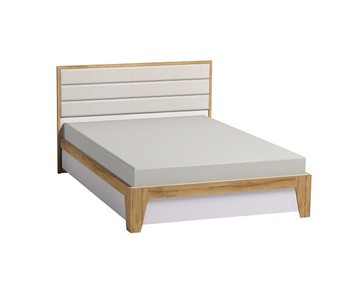 Кровать полутороспальная Айрис 308 1400 с гибкими ламелями дерево, Белый-Дуб золотистый в Саратове