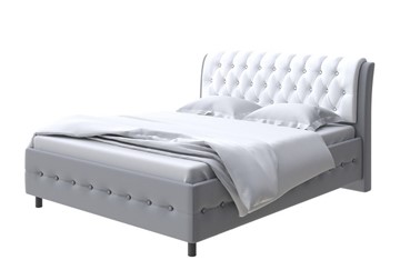 Двуспальная кровать Como (Veda) 4 180х200, Экокожа (Серый с белым) в Саратове