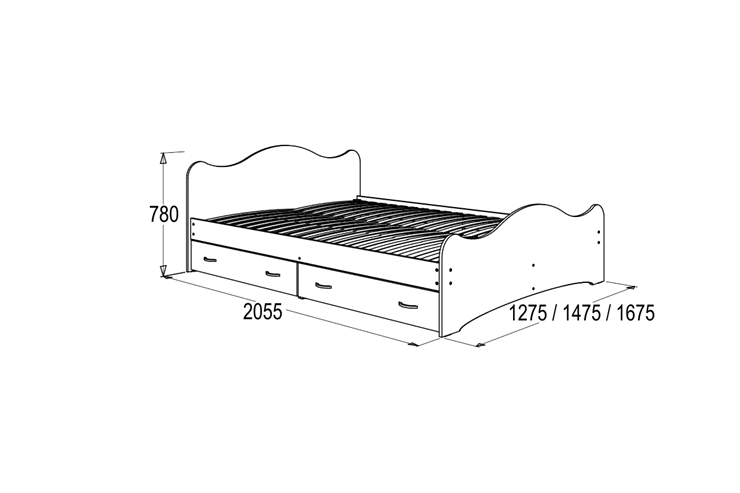 Кровать односпальная 6 с ящиками, 90х200 Млечный дуб с основанием в Энгельсе - изображение 1