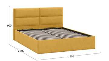 Кровать с механизмом двуспальная Глосс Тип 1 (Микровелюр Wellmart Yellow) в Энгельсе - предосмотр 1