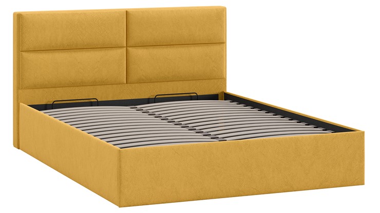 Кровать с механизмом двуспальная Глосс Тип 1 (Микровелюр Wellmart Yellow) в Энгельсе - изображение 2