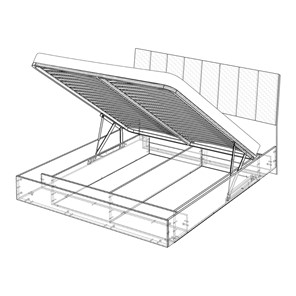 Кровать с подъемным механизмом Марсель-7 (Черный, экокожа polo чёрная) 1600 в Энгельсе - предосмотр 3