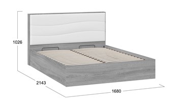 Кровать с механизмом двуспальная Миранда тип 1 (Дуб Гамильтон/Белый глянец) в Саратове - предосмотр 1