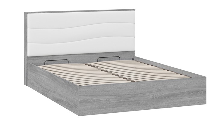 Кровать с механизмом двуспальная Миранда тип 1 (Дуб Гамильтон/Белый глянец) в Саратове - изображение 2