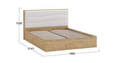 Двуспальная кровать с механизмом Миранда тип 1 (Дуб крафт золотой/Белый глянец) в Саратове - предосмотр 1