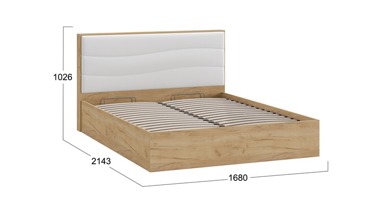 Двуспальная кровать с механизмом Миранда тип 1 (Дуб крафт золотой/Белый глянец) в Саратове - изображение 1