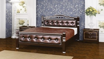 Кровать двуспальная Карина-11 (Орех Темный, обивка бриллиант) 160х200 в Энгельсе