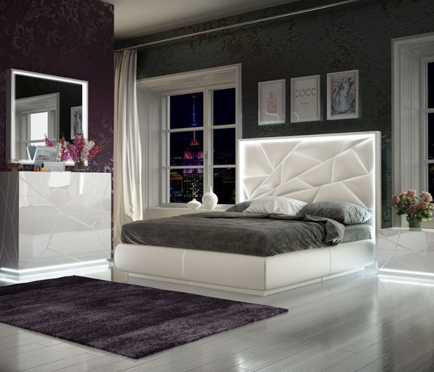 Спальная кровать FRANCO KIU 1242 с LED подсветкой изголовья (160х200) в Энгельсе - изображение 1