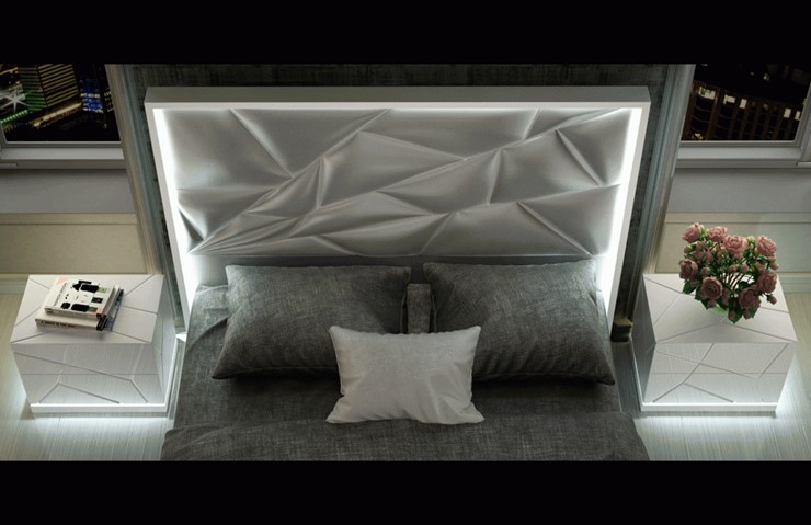 Спальная кровать FRANCO KIU 1242 с LED подсветкой изголовья (160х200) в Энгельсе - изображение 8