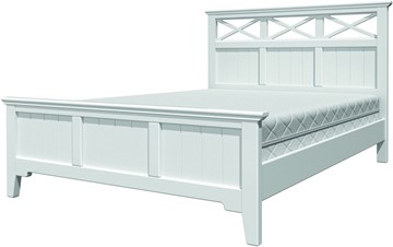Кровать полуторная Грация-5 с белым карнизом (Белый Античный) 140х200 в Саратове