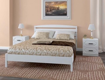 Спальная кровать Камелия-1 (Белый Античный) 140х200 в Саратове - предосмотр 1