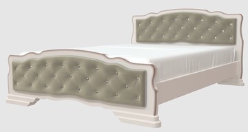 Кровать Карина-10 (Дуб Молочный, светлая обивка) 140х200 в Саратове