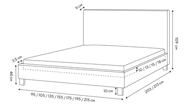 Кровать в спальню Lino 140х200, Велюр (Monopoly Прованский синий (792)) в Энгельсе - предосмотр 1