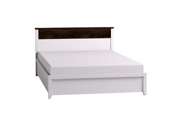 1,5 спальная кровать Норвуд 33 с гибкими ламелями металл, Белый-Орех шоколадный в Саратове
