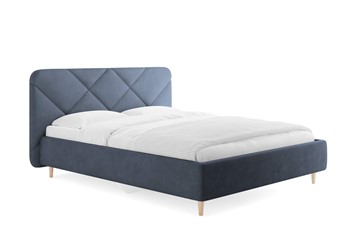 Полуторная кровать Taylor, Замша синий 140х190 с основанием в Энгельсе