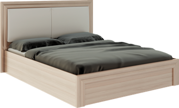 Двуспальная кровать с механизмом Глэдис М32 (Шимо светлый/Белый текстурный) в Саратове
