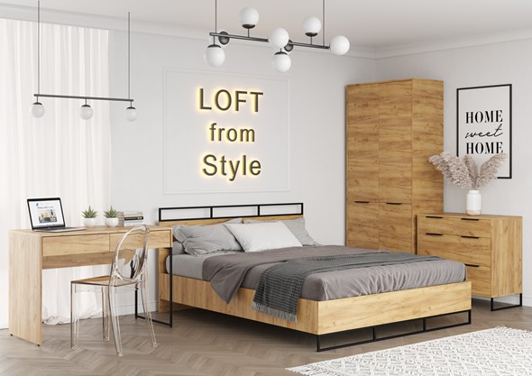 Набор мебели для спальни Loft, Дуб крафт золотой в Саратове - изображение