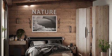 Спальный гарнитур Nature №4, Гаскон Пайн-Черный в Саратове