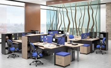 Офисный набор мебели Xten в опенспэйс для четырех сотрудников в Саратове - предосмотр 6