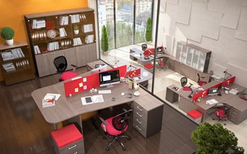 Офисный набор мебели Xten в опенспэйс для четырех сотрудников в Саратове - предосмотр 3