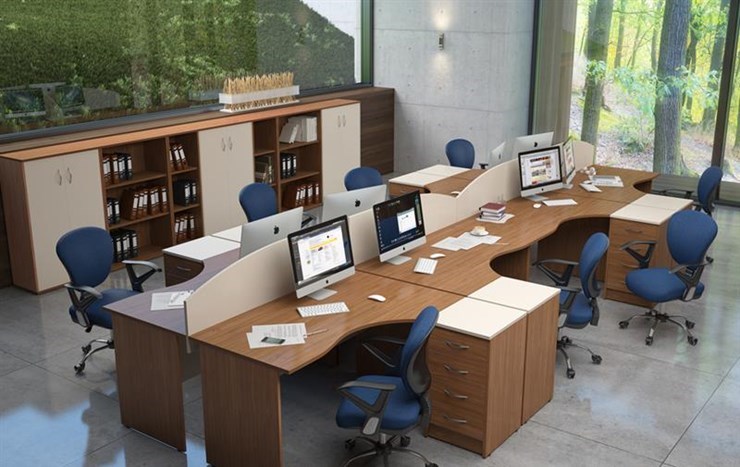 Набор мебели в офис IMAGO - рабочее место, шкафы для документов в Саратове - изображение