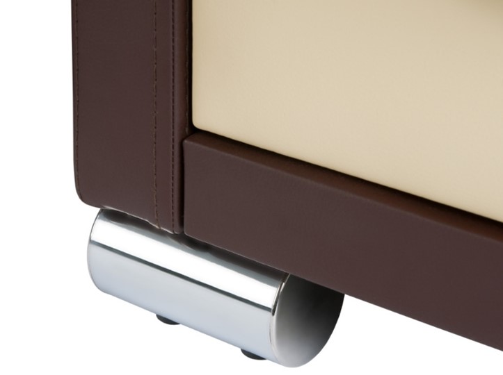 Косметический столик OrmaSoft 2, 4 ящика, левый, экокожа коричневая/кремовая в Саратове - изображение 2