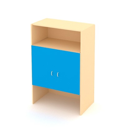 Детский 2-дверный шкаф ДШ-2М МДФ Беж+ Синий в Энгельсе - изображение