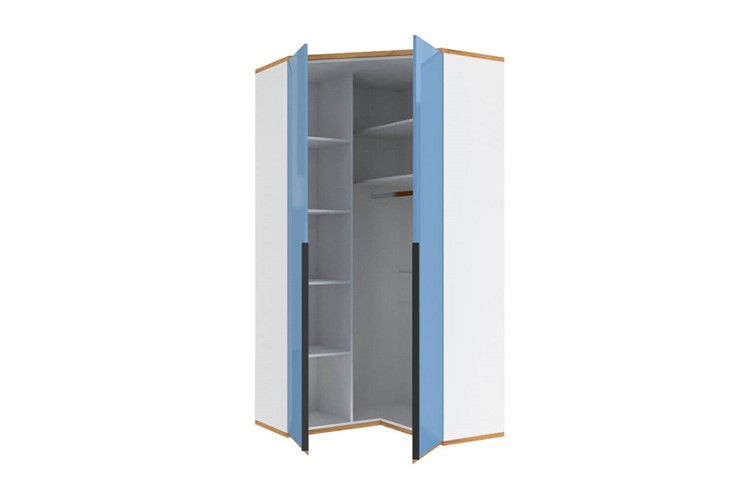 Угловой шкаф Урбан 528.060, белый/капри синий в Саратове - изображение 2