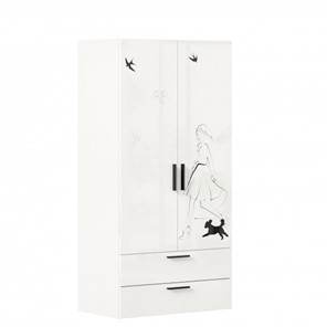 Двухстворчатый шкаф комбинированный Джоли ЛД 535.040, Серый шелк в Энгельсе