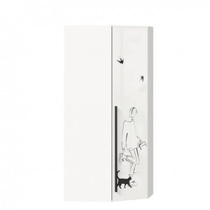 Шкаф распашной угловой Джоли 45 ЛД 535.030, Серый шелк в Саратове - изображение