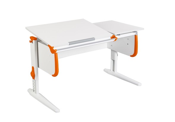 Детский стол-трансформер 1/75-40 (СУТ.25) белый/белый/Оранжевый в Саратове - изображение