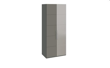 Распашной шкаф Наоми с 1 зеркальной правой дверью, цвет Фон серый, Джут СМ-208.07.04 R в Саратове