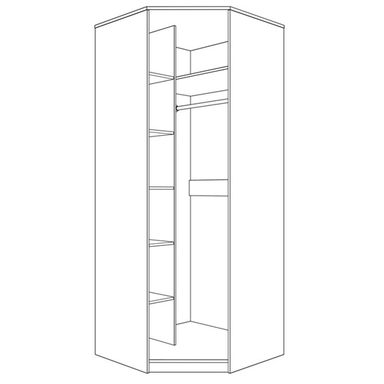 Шкаф угловой с зеркалом ПАРМА НЕО,  ясень анкор светлый в Энгельсе - изображение 1