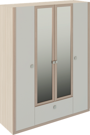 Распашной шкаф Глэдис М24 (Шимо светлый/Белый текстурный) в Саратове - изображение