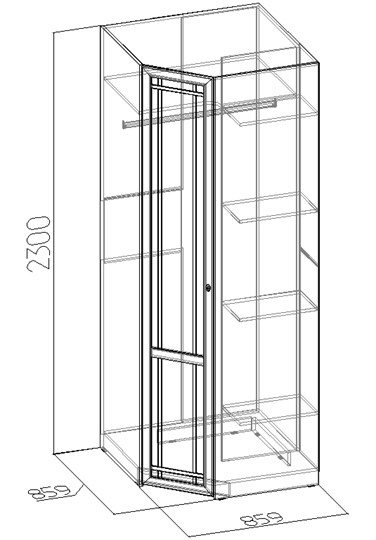 Угловой шкаф Sherlock 63+ фасад стандарт, Дуб Сонома в Энгельсе - изображение 2