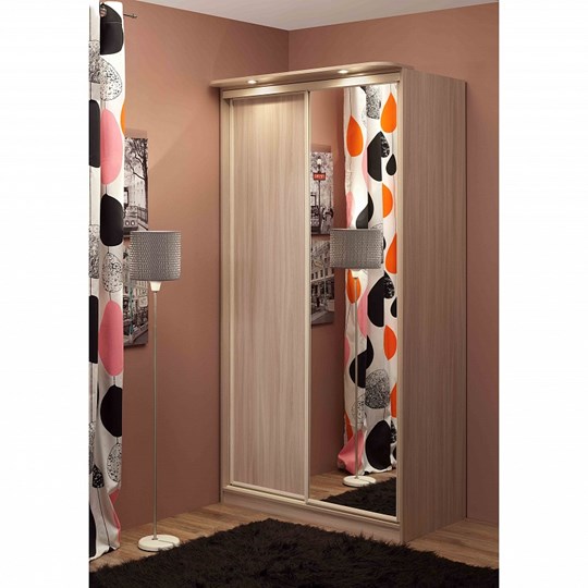 Шкаф 2-х дверный 1200 Домашний Зеркало/ЛДСП, Бодега Светлый в Саратове - изображение 1