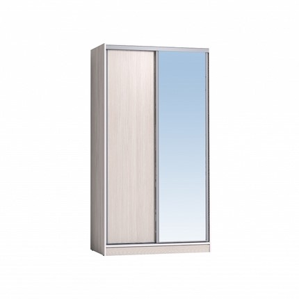 Шкаф 2-х дверный 1200 Домашний Зеркало/ЛДСП, Бодега Светлый в Саратове - изображение