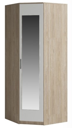 Шкаф угловой Светлана, с зеркалом, белый/дуб сонома в Энгельсе - изображение
